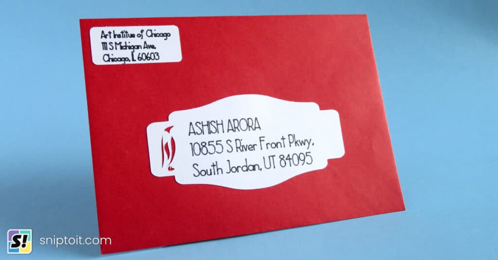how to address an envelope with a cricut machine