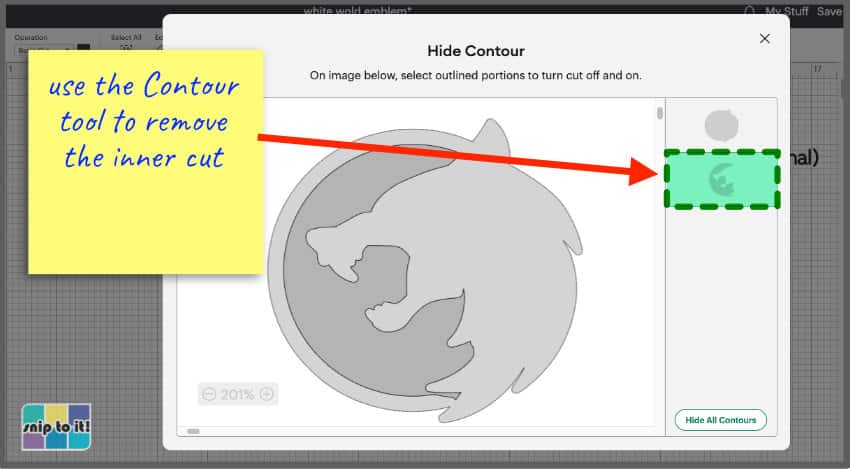 screencap of using the contour tool to remove details from your base layer