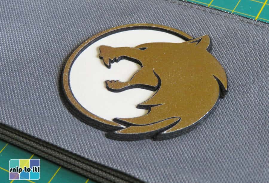 completed 3D decal design on polyester case