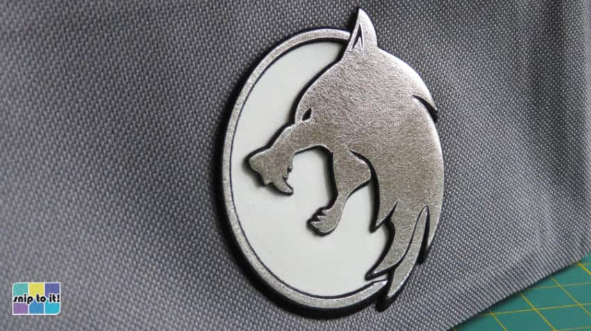3D decal made of 6 layers of Siser StripFlocj Pro HTV and Siser metal
