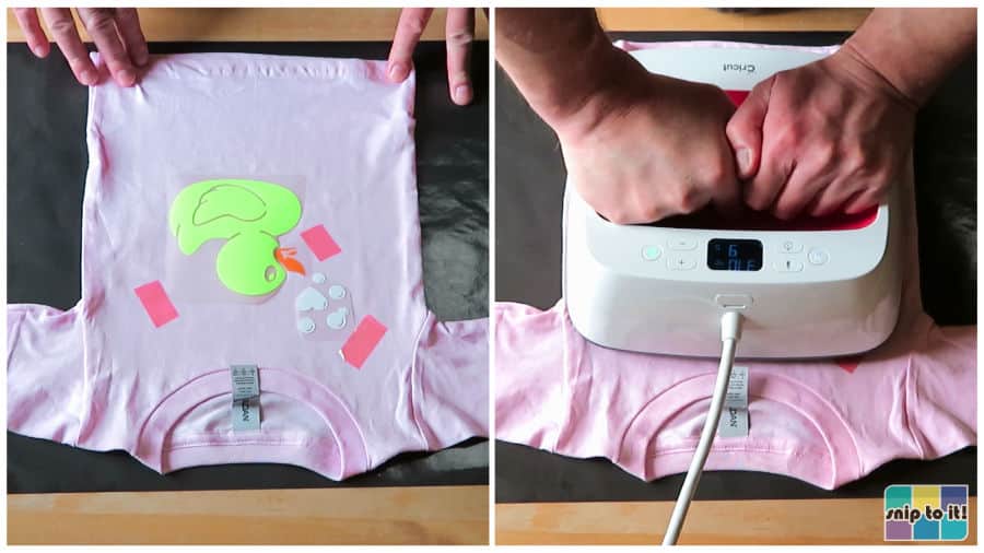 picture showing pressing of siser easypuff duck design