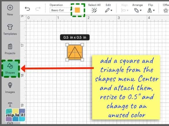 creating a test cut shape to test cut settings for your Cricut
