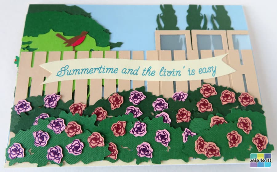 photo of card showing single line font Magnolia Skywritten in Cricut glitter gel pen