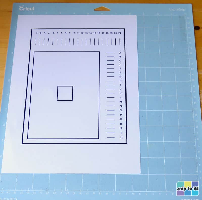 Design Space print then cut calibration sheet to check contour cut alignment before sticker making 
