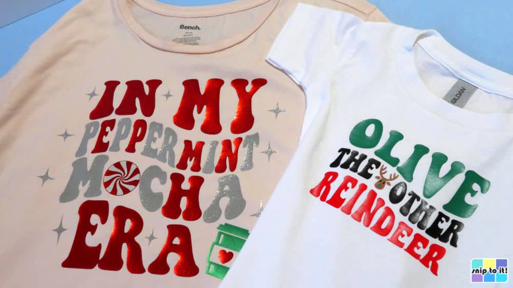finished winter wavy stacked text t-shirts, women's and kids designs