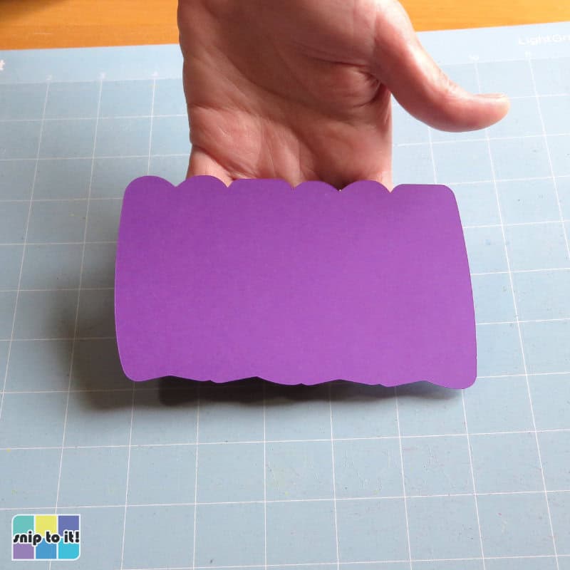 finished cut purple offset layer for mama card