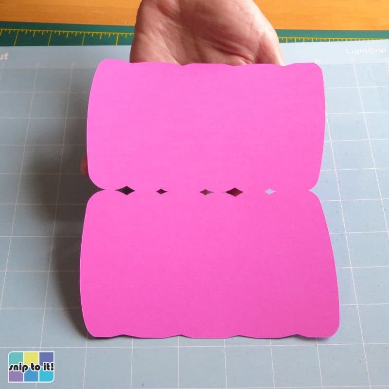 finished cut pink card base for mama card