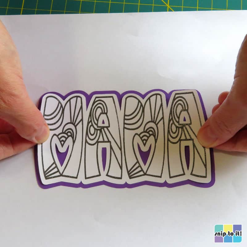 placing top layer on middle offset of mama card