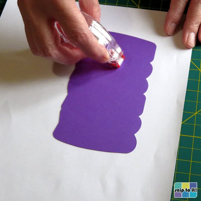 adding tape runner to the back of the middle offset layer