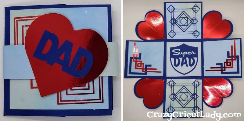 Art deco Iron Cross father's day card by the Crazy Cricut Lady