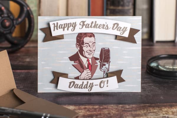 retro Daddy-O Father's Day card from the Cricut Design Space project library