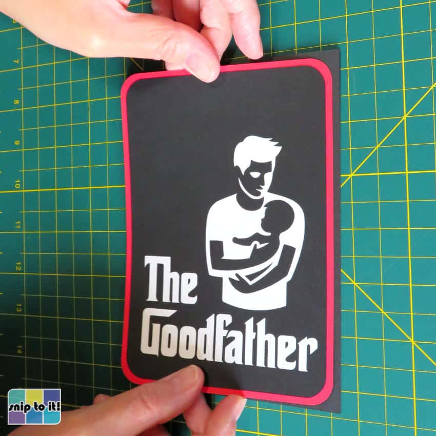 photo of adding The Goodfather black and red panels to the card base