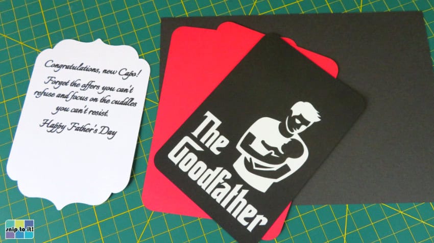 photo of cut but unassembled cardstock layers to make The Goodfather Father's Day card
