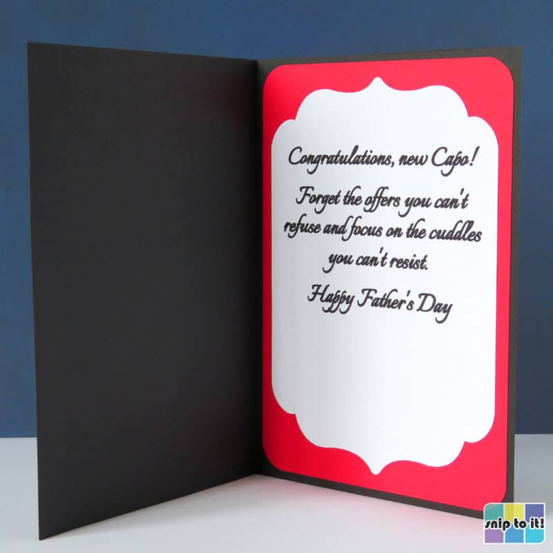 photo of inside sentiment for new dad Goodfather card