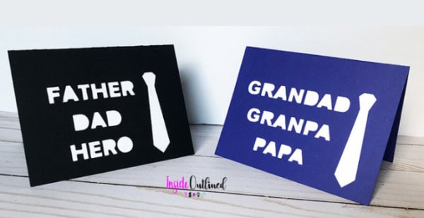 Simple Father's Day cards for Dad and Grandpa by Inside Outlined