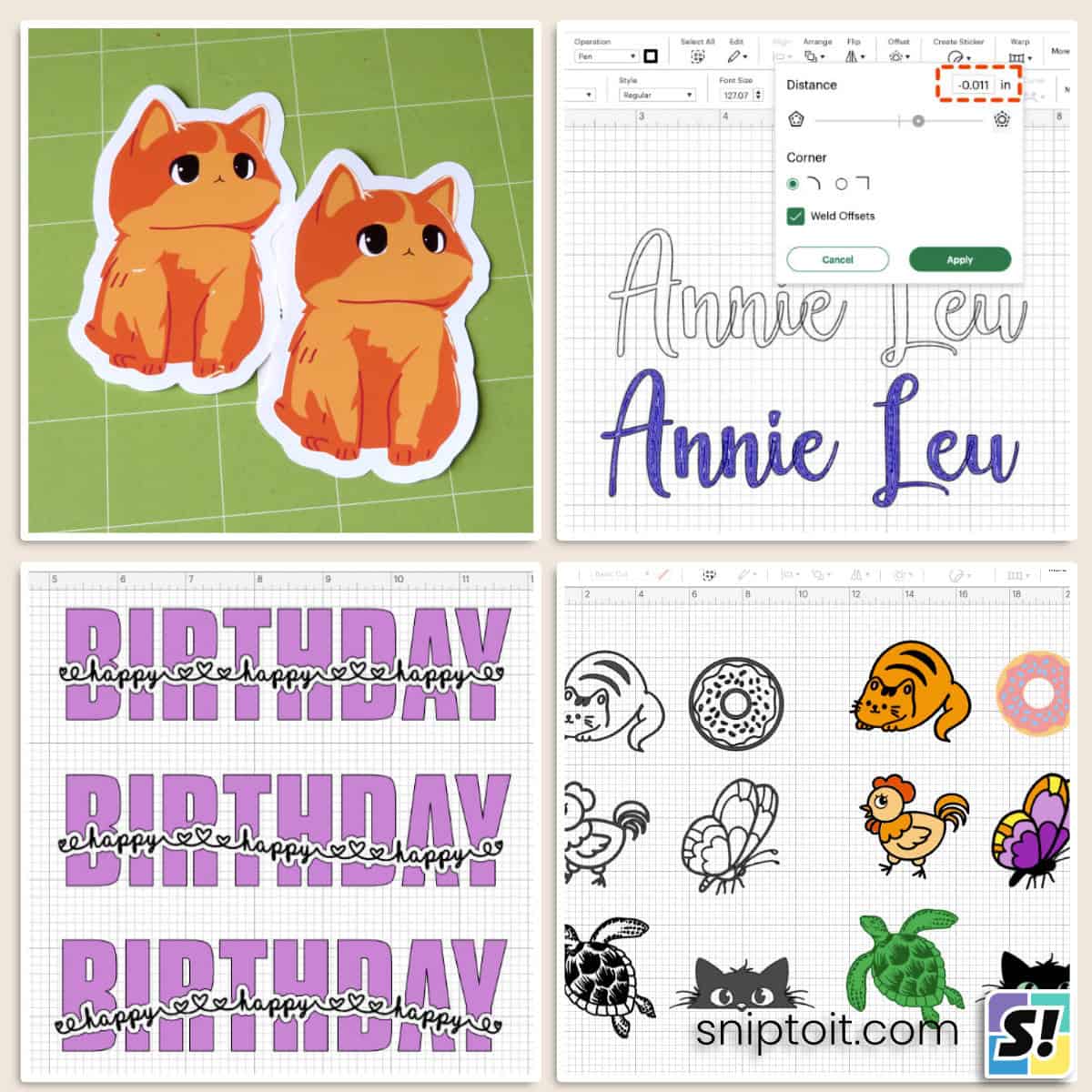 feature image for the article "From Simple to Stunning: 11 Ways to Use the Offset Tool in Your Crafts" featuring a collage of different techniques and finished projects made using the Cricut Offset tool