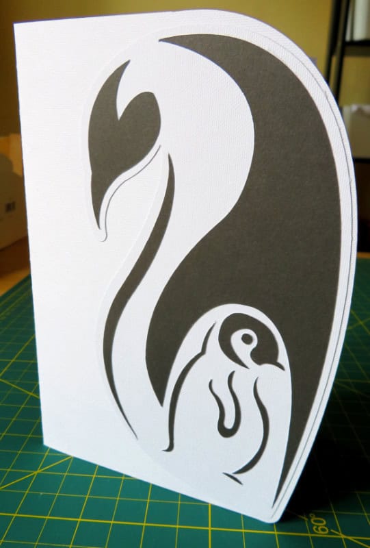penguin side edge father's day card