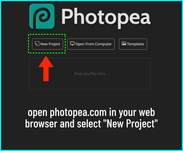 screenshot of photopea.com home page
