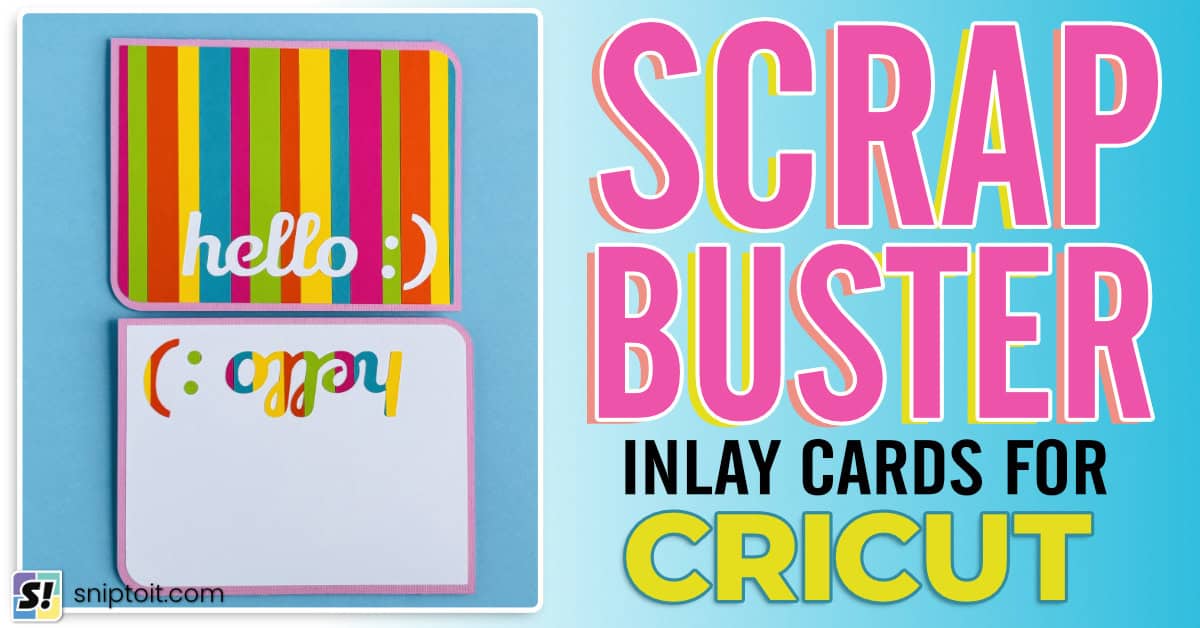 feature image for inlay card tutorial, showing 2 inlay cards, striped with white inlay and white with striped inlay text
