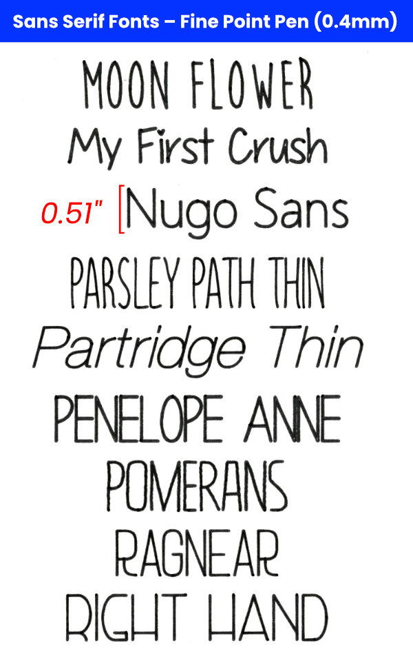 scanned image of thin sans serif fonts written with a fine point Cricut Pen (2 of 3)