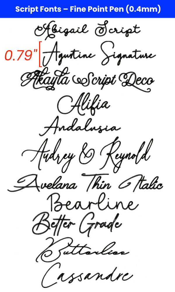 scanned image of thin script fonts written with a fine point Cricut Pen (1 of 4)