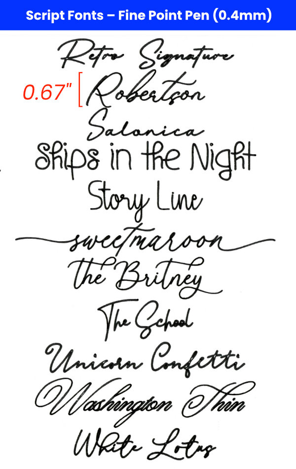 scanned image of thin script fonts written with a fine point Cricut Pen (4 of 4)