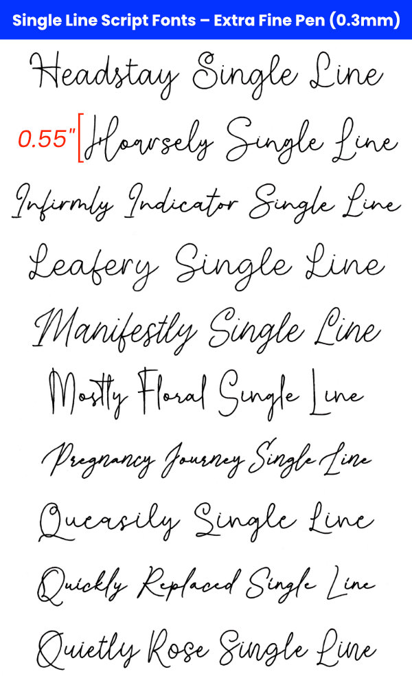 scanned image of single line script fonts written with an extra fine point Cricut Pen (2 of 2)