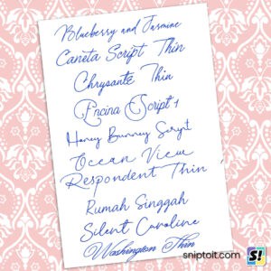 wedding invitation with text written in Encina script and Gatsby sans serif fonts using a 0.3mm Cricut pen