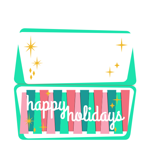 thumbnail image of SVG for pink and mint mid century christmas inlay card